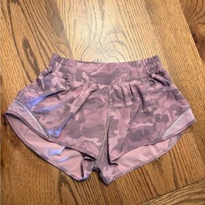 Lululemon Pink Camo Hotty Hot Shorts